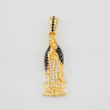 Pendant Virgin of Guadalupe 3.55g / 1 1/4 in Two-Tone Black Yellow Gold 18K