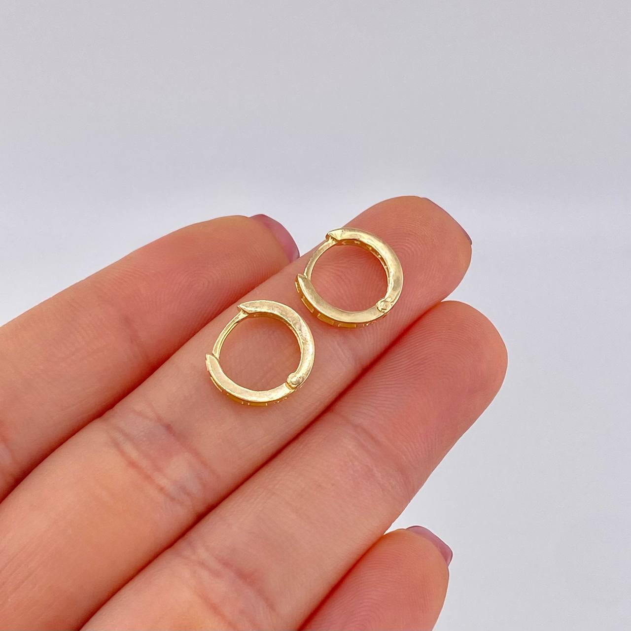 Candongas Carril 1.5g / 1/2 in Oro Amarillo 18K
