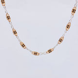 Rustic Infinity Barrel Chain 19.2g / 25 3/4 in / 3.4mm Two-Tone White and Rose Gold 18K