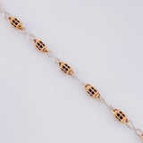 Rustic Infinity Barrel Chain 19.2g / 25 3/4 in / 3.4mm Two-Tone White and Rose Gold 18K