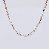 Rustic Chain Assembled Box 18.05g / 25 1/2 in / 2.8mm Two-Tone White and Rose Gold 18K
