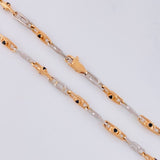 Rustic Chain Assembled Box 18.05g / 25 1/2 in / 2.8mm Two-Tone White and Rose Gold 18K