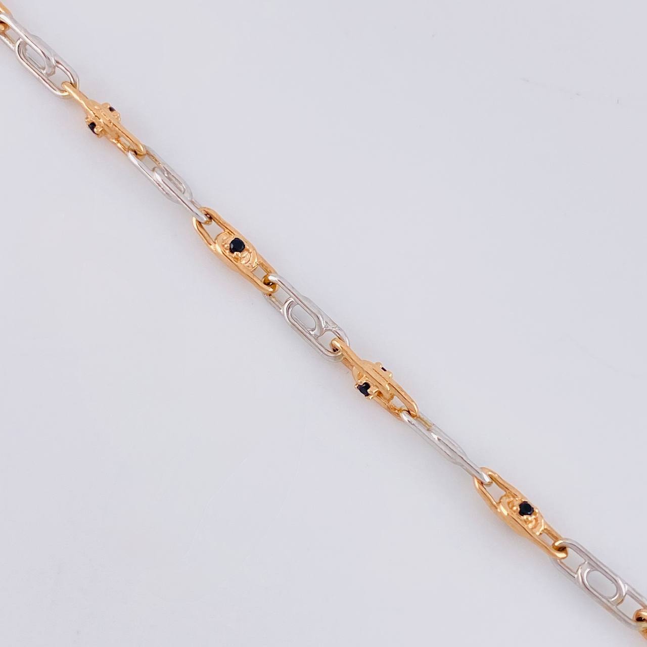 Rustic Chain Assembled Box 18.05g / 25 1/2 in / 2.8mm Two-Tone White and Rose Gold 18K