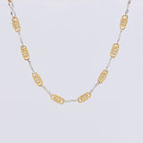 Cadena Rustica Infinito Barril 20g / 26 in / 3.4mm Dos Oros Amarillo Blanco 18K