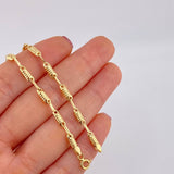Cadena Rustica Tornillo 6.7g / 24 in / 3.3mm Oro Amarillo 18K