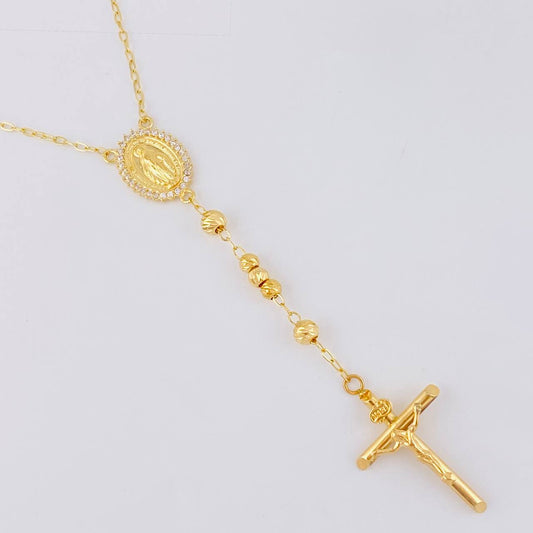 Rosary Miraculous Virgin 10.85g / 20 1/2 in / 4mm Yellow Gold 18K
