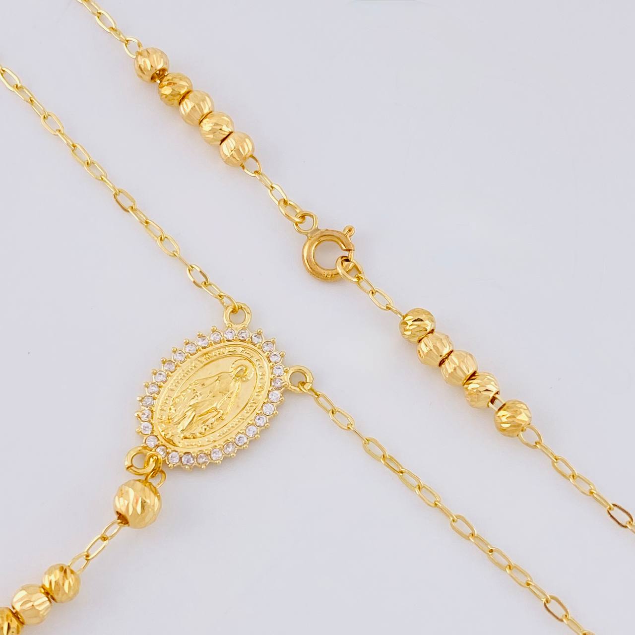 Rosary Miraculous Virgin 10.85g / 20 1/2 in / 4mm Yellow Gold 18K