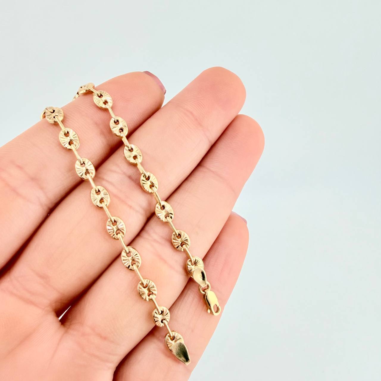 Tobillera GC Diamantado 3.5g / 9 1/4 in / 4mm Oro Amarillo 18K