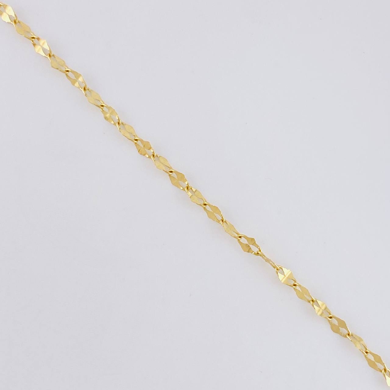Cadena Flor Espejo 1.1g / 15 3/4 in / 1.9mm Oro Amarillo 18K