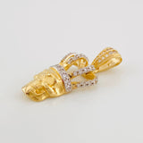 Dije Calavera Corona 4.2g / 1 1/4 in Dos Oros Amarillo Blanco 18K