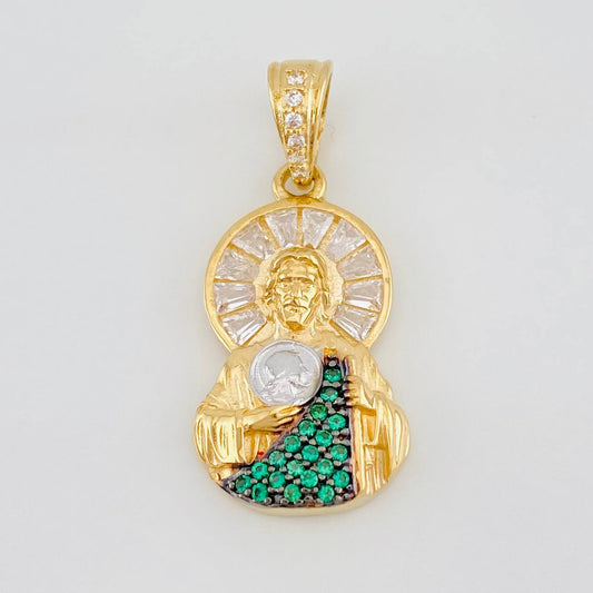 Pendant Saint Jude Thaddeus 2.85g / 1 in Three-Tone Gold 18K