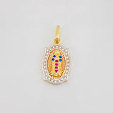 Pendant Virgin of Guadalupe 2.3g / 3/4 in Three Golds 18K