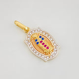 Pendant Virgin of Guadalupe 2.3g / 3/4 in Three Golds 18K