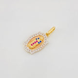Pendant Virgin of Guadalupe 2.3g / 3/4 in Three Golds 18K