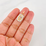 Pendant Virgin of Guadalupe 2.3g / 3/4 in Three Golds 18K