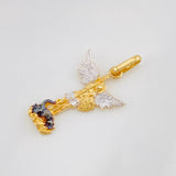 Pendant Saint Michael the Archangel 1.7g / 3/4 in Tri-Color Gold 18K