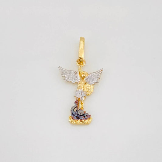 Pendant Saint Michael Archangel 1.15g / 3/4 in Three Golds 18K