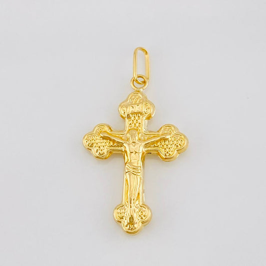 Pendant Cross Christ 1g / 1 1/4 in Yellow Gold 18K