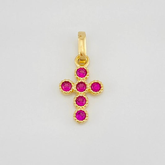 Dije Cruz Tupida 0.85g / 3/4 in Oro Amarillo 18K