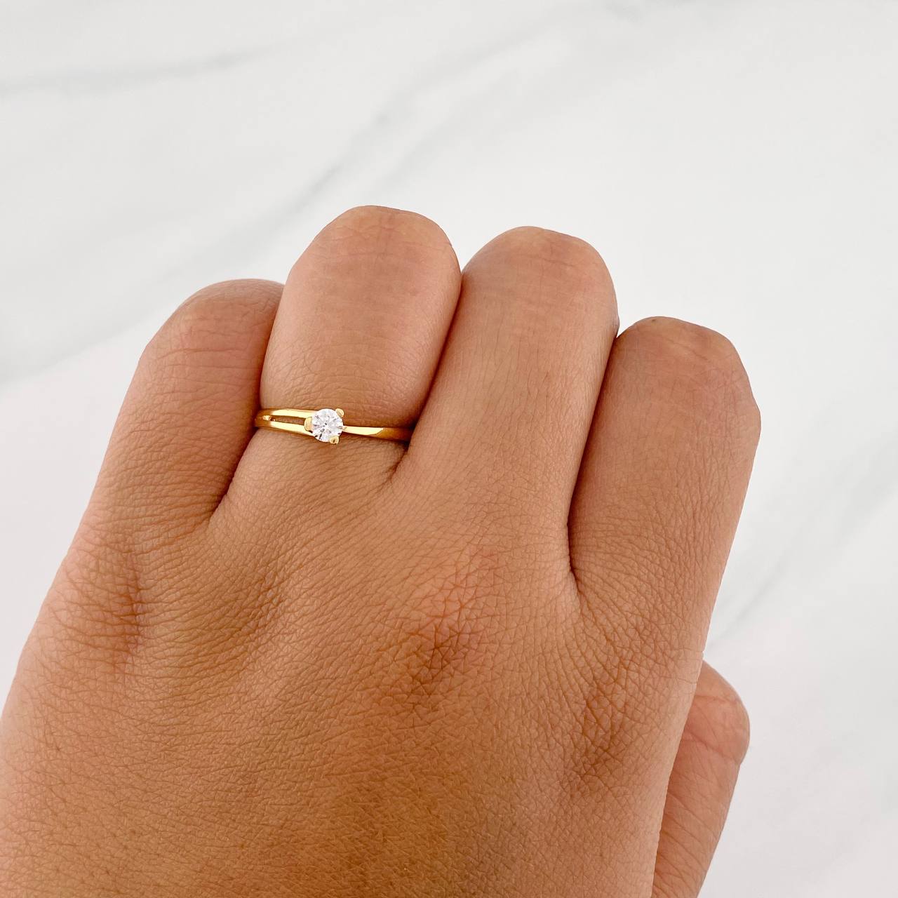 Solitaire Ring 1.25g / T6 1/2 Yellow Gold 18K