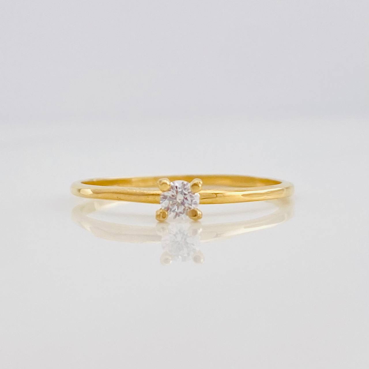 Solitaire Ring 1.1g / T8 Yellow Gold 18K