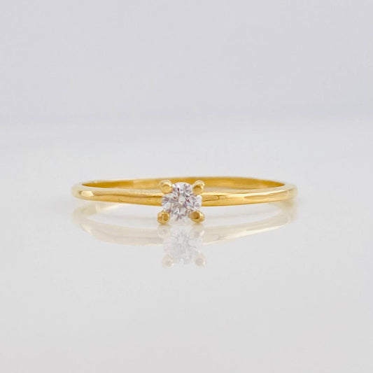 Anillo Solitario 1.1g / T8 Oro Amarillo 18K
