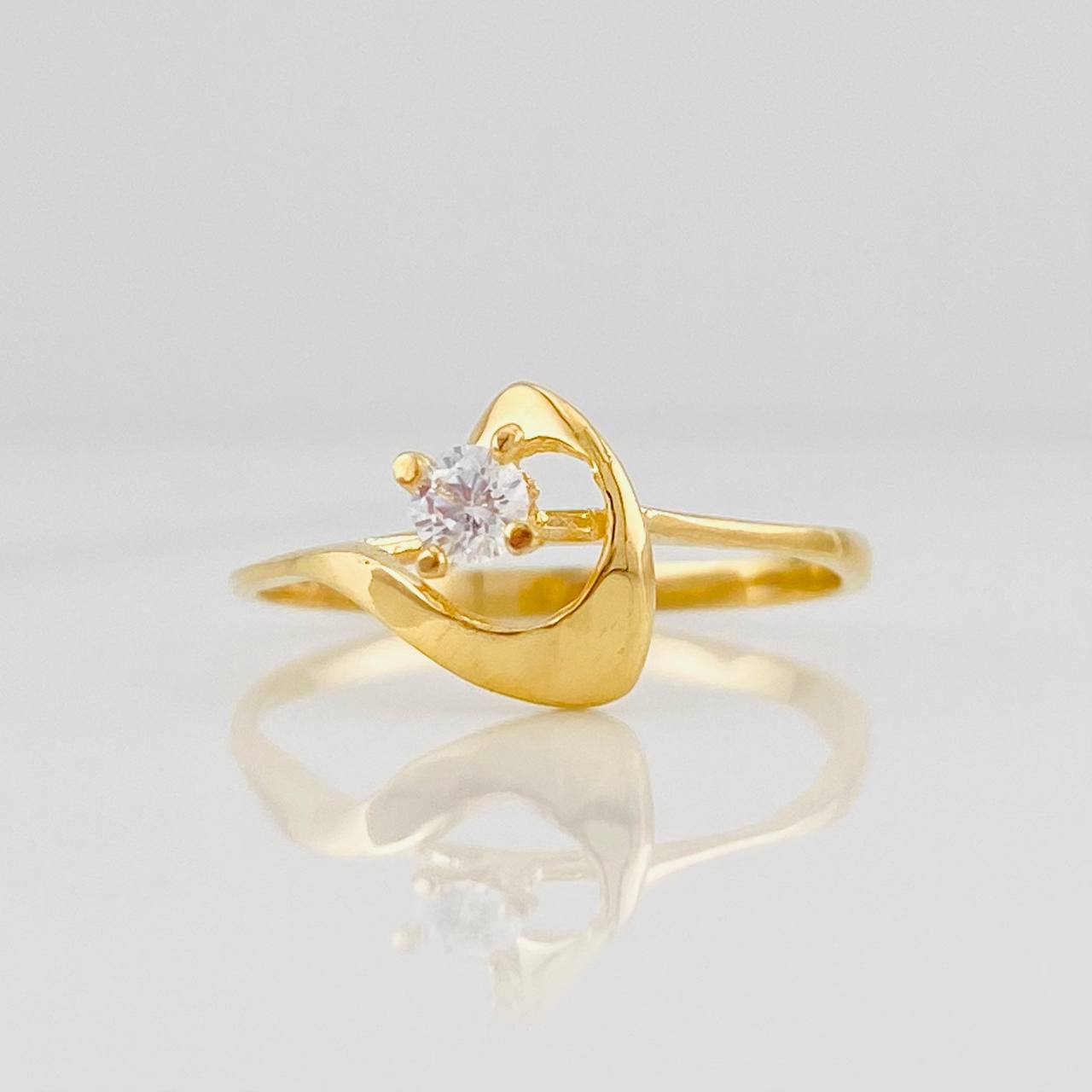 Anillo Solitario Ola 1.4g / T6 3/4 Oro Amarillo 18K