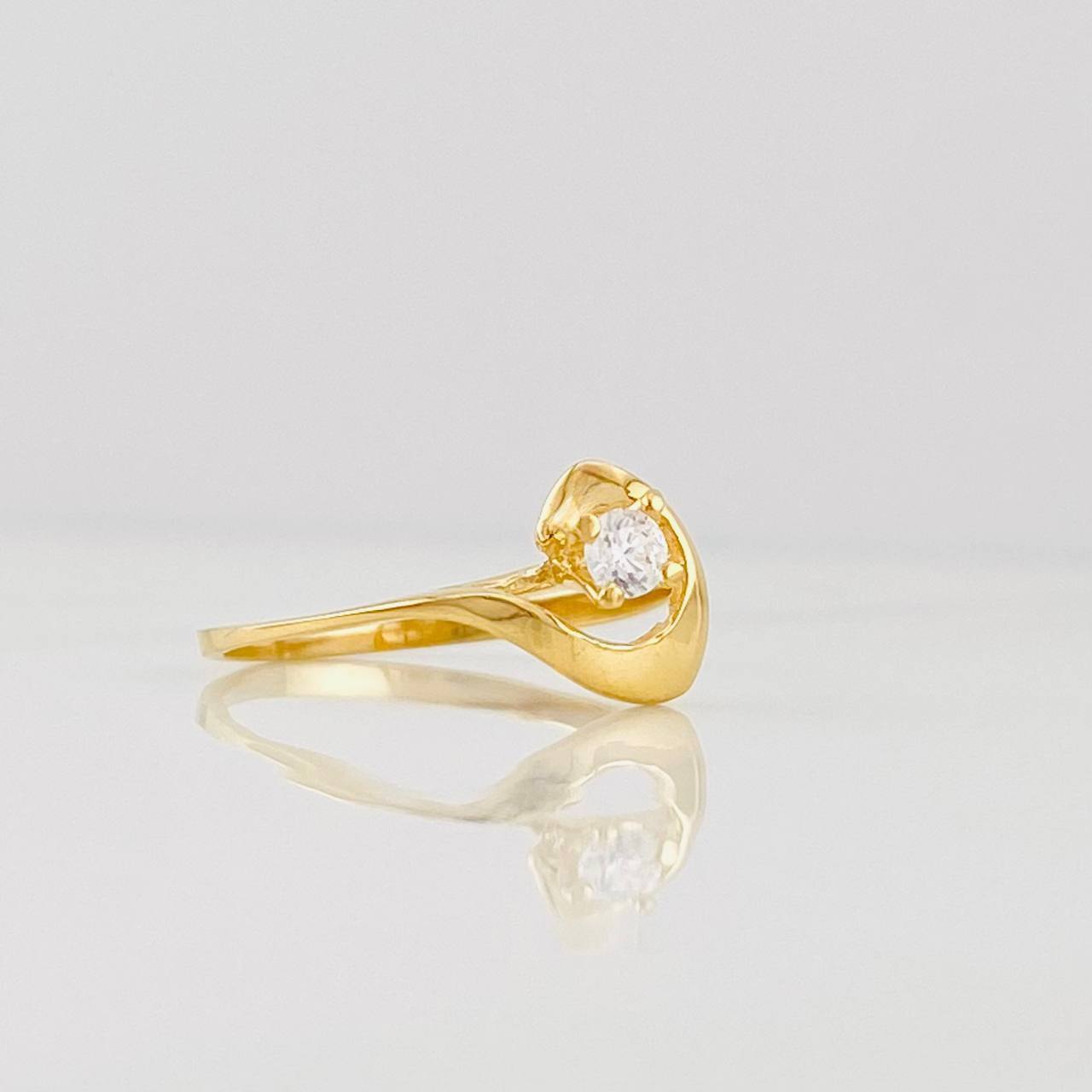 Solitaire Hello Ring 1.35g / T6 Yellow Gold 18K
