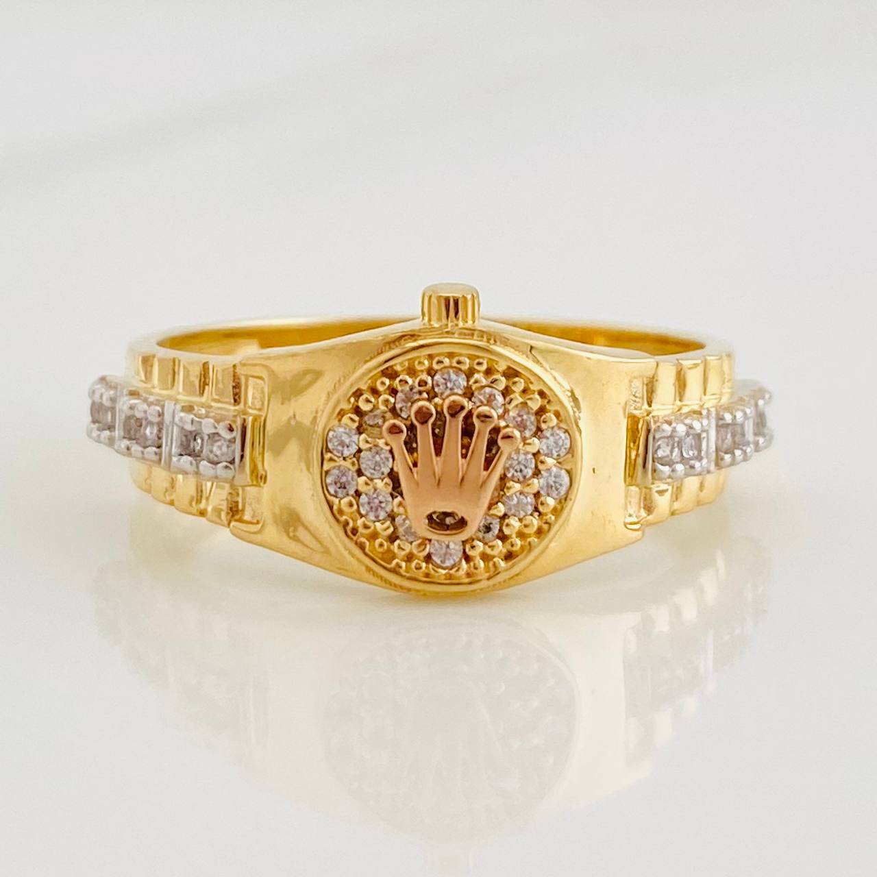 Anillo Correa Corona 4.45g / T7 Tres Oros 18K