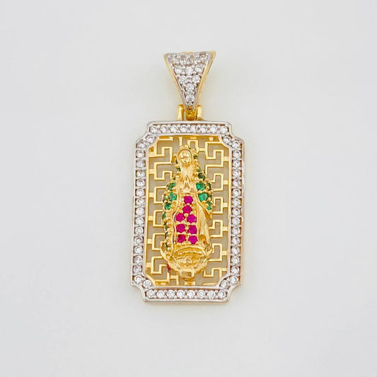 Pendant Virgin of Guadalupe 3.5g / 1 1/4 in Two-Tone Yellow White Gold 18K