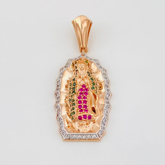 Pendant Virgin of Guadalupe 5.7g / 1 1/2 in Two-Tone White Rose Gold 18K