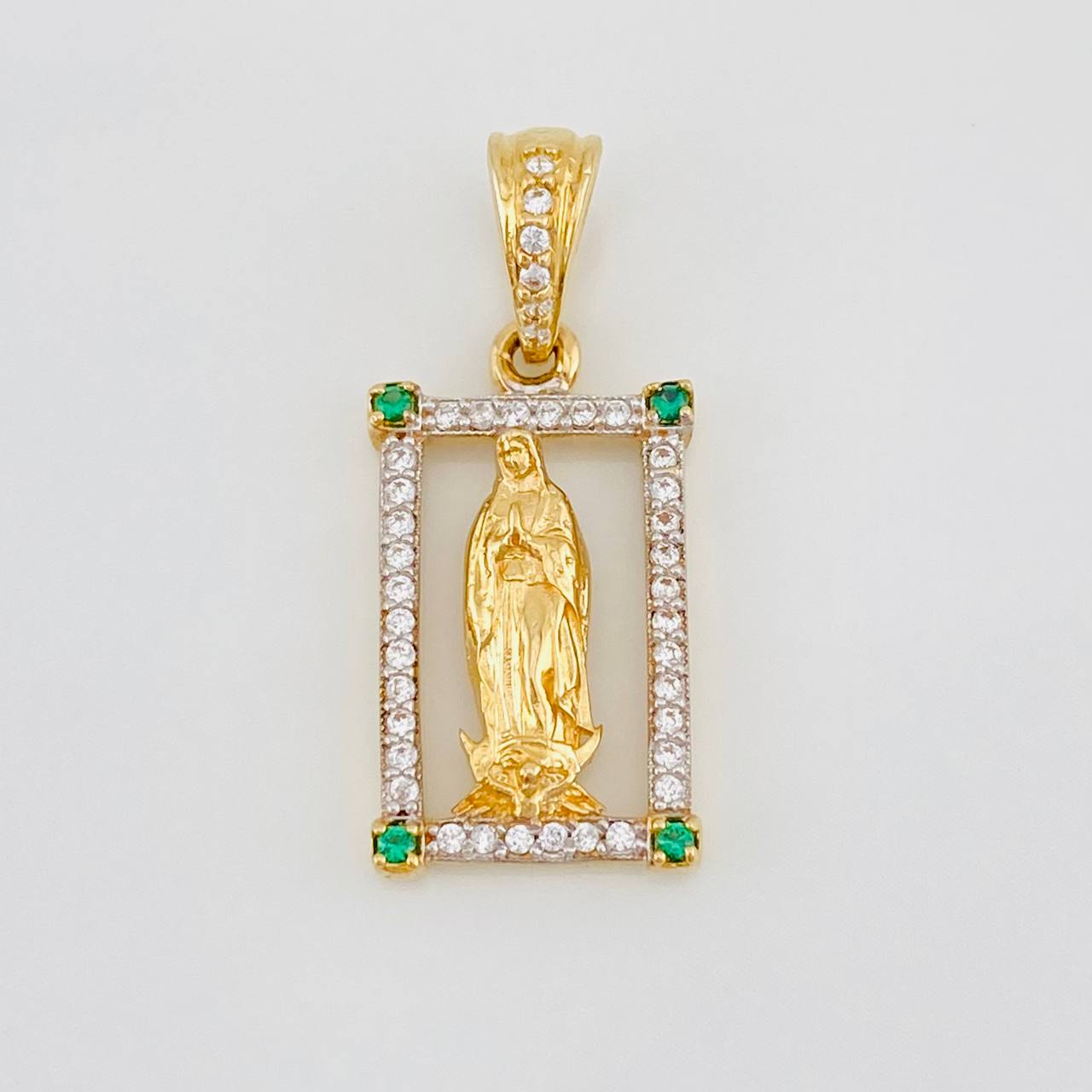 Dije Virgen de Guadalupe 2.15g / 1 in Dos Oros Amarillo Blanco 18K
