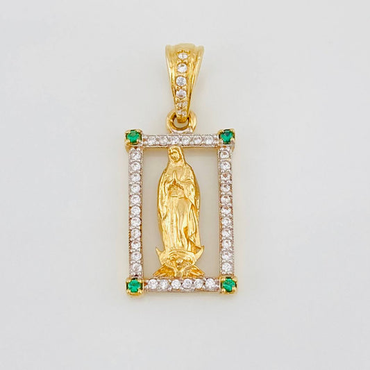 Pendant Virgin of Guadalupe 2.15g / 1 in Two-Tone Yellow White Gold 18K