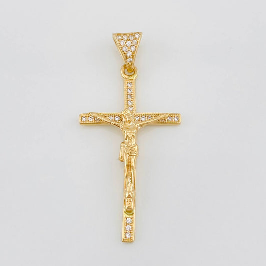 Pendant Cross Christ 2.4g / 1 1/2 in Yellow Gold 18K
