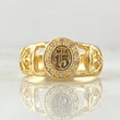 Ring 15s Beaded Hearts 4.2gr / Size 5 / 18K Gold *