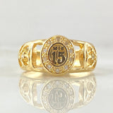 Ring 15s Beaded Hearts 4.2gr / Size 5 / 18K Gold *