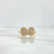 Bow Ring Basteado 2.45gr / Size 6 / 1/4 / White Zircons Yellow Gold