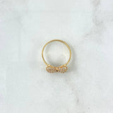 Bow Ring Basteado 2.45gr / Size 6 / 1/4 / White Zircons Yellow Gold
