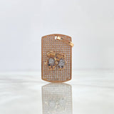 Pendant Children's Plate 7.35gr / 3.8cm White Zircons Two-tone White and Rose Gold* (Offer)
