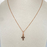Set Cadena y Dije Veneciana + Cruz 1.7gr / 0.6mm Oro Rosa 18K &