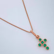 Set Cadena y Dije Veneciana + Cruz 1.8gr / 0.55mm Oro Rosa 18K &
