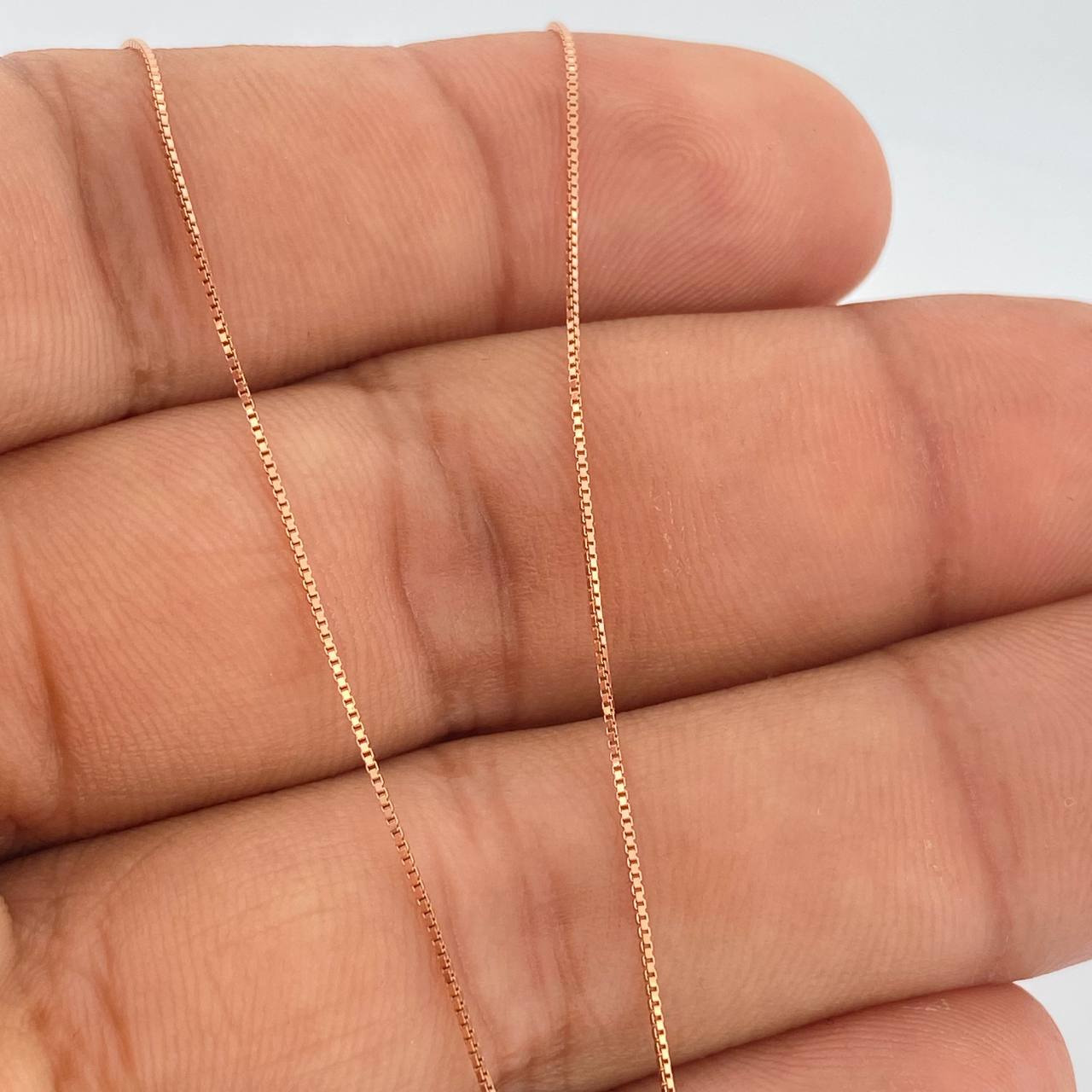 Set Cadena y Dije Veneciana + Corona  1.9gr / 0.65mm Oro Rosa 18K &