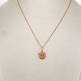 Set Cadena y Dije Veneciana + Oso 2.3gr / 0.55mm Oro Rosa 18K &