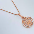 Set Cadena y Dije Veneciana + Corona  2.05gr / 0.5mm Oro Rosa 18K &