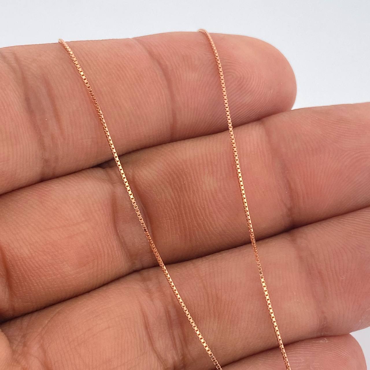 Set Cadena y Dije Veneciana + Oso 2.5gr / 0.6mm Oro Rosa 18K &