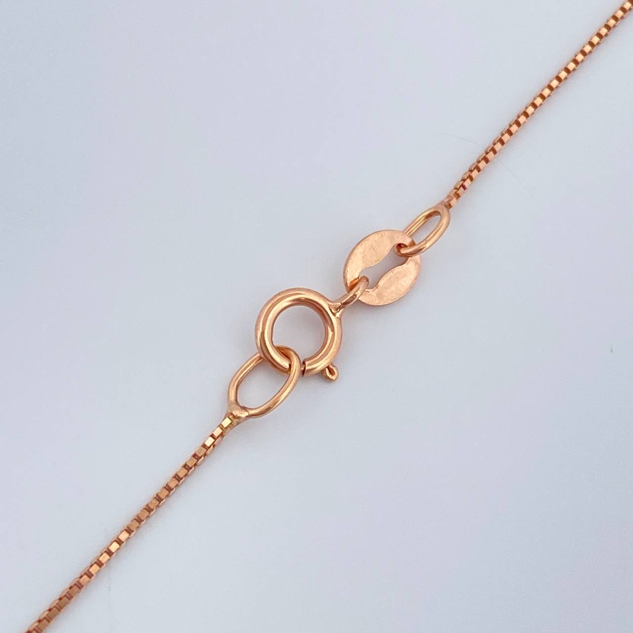 Set Cadena y Dije Veneciana + Cruz 1.7gr / 0.6mm Oro Rosa 18K &