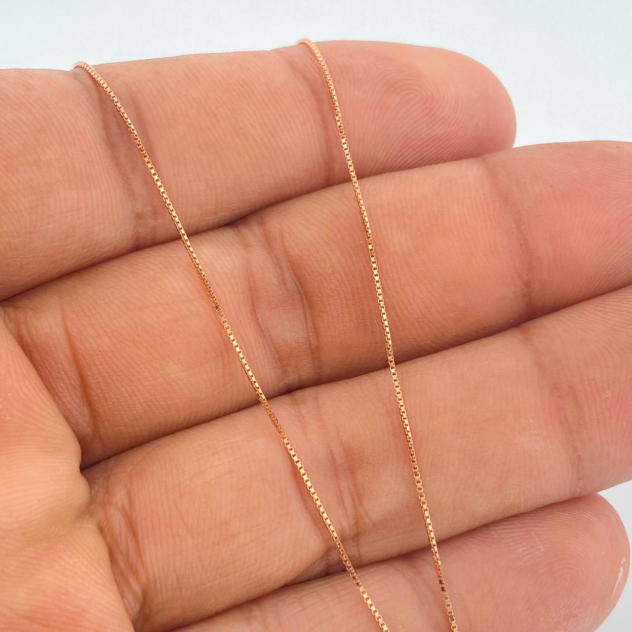 Set Cadena y Dije Veneciana + Trebol 1.9gr / 0.55mm Oro Rosa 18K &