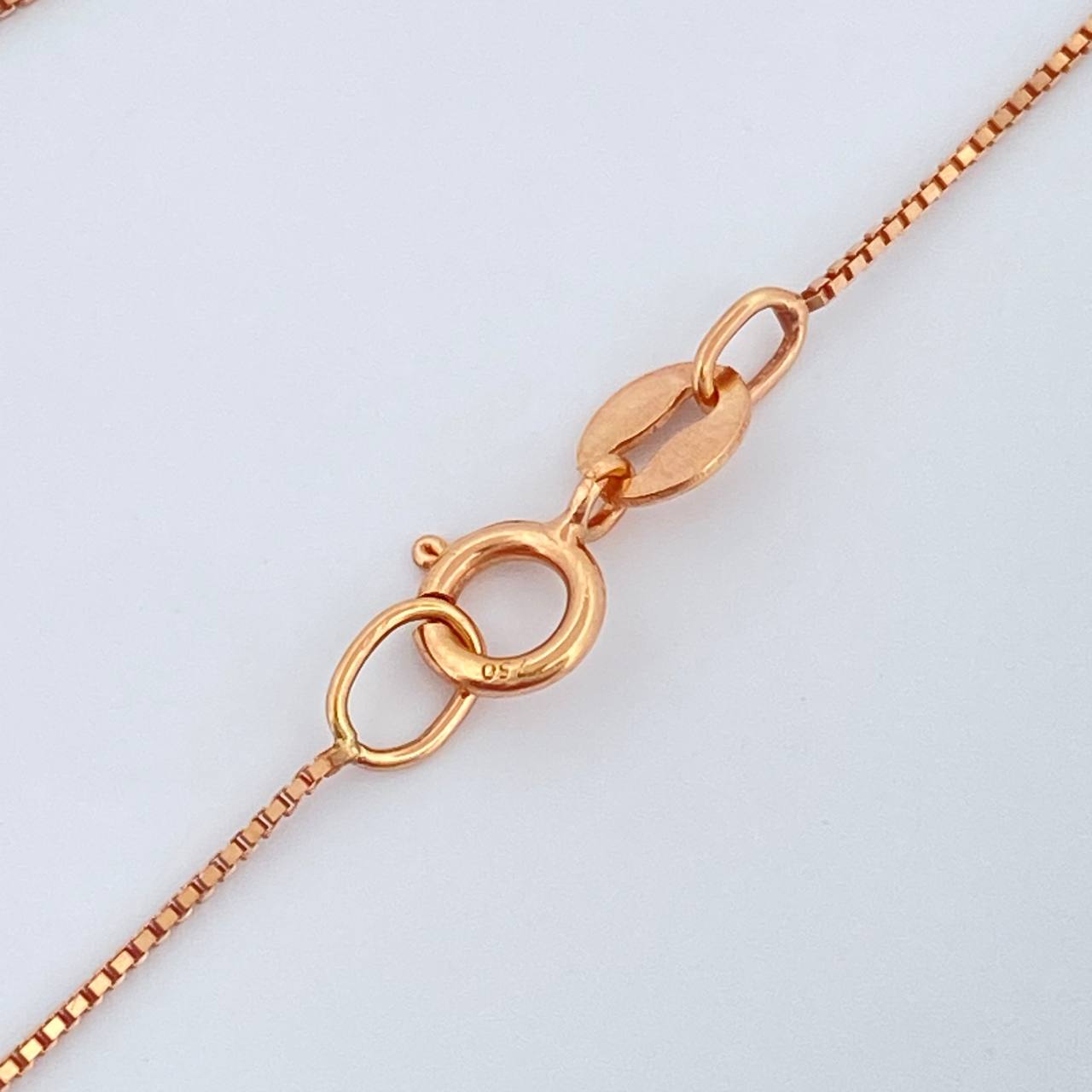 Set Cadena y Dije Veneciana + Trebol 2.15gr / 0.65mm Oro Rosa 18K &