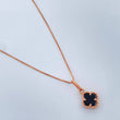 Set Cadena y Dije Veneciana + Trebol 2.15gr / 0.65mm Oro Rosa 18K &