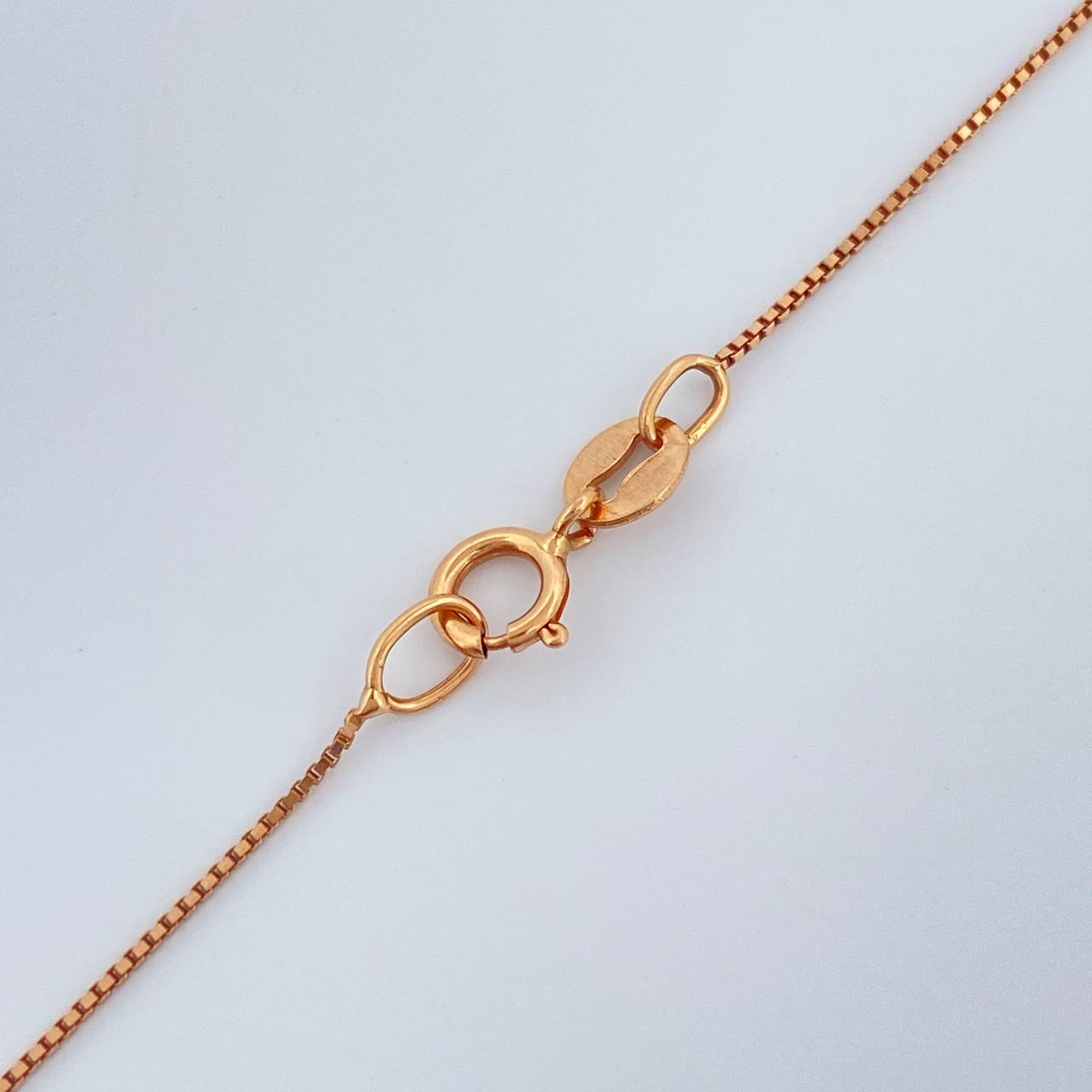 Set Cadena y Dije Veneciana + Cruz 2gr / 0.65mm Oro Rosa 18K &